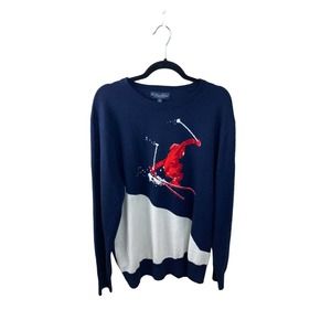 Brooks Brothers NEW Navy Blue Merino Wool Skier Long Sleeve Sweater Size XL
